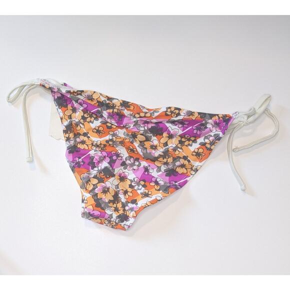 Bp Small Women's String Bikini Sides Floral Print Swimsuit Bottoms Pink Yellow - Picture 4 of 5